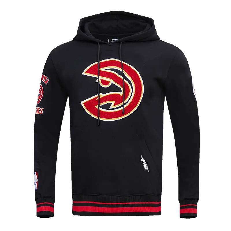 NBA ATLANTA HAWKS RETRO CLASSIC MEN'S PO HOODIE (BLACK/RED/BLACK)