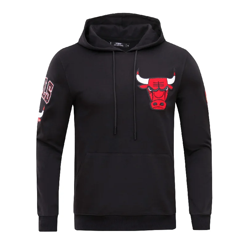 NBA CHICAGO BULLS CLASSIC CHENILLE MEN'S PO HOODIE (BLACK)