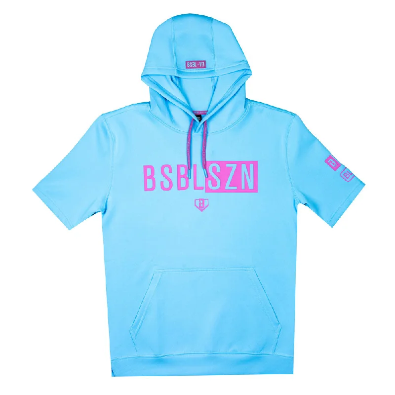 BSBL-SZN Short Sleeve Hoodie V3 - Cotton Candy Blue