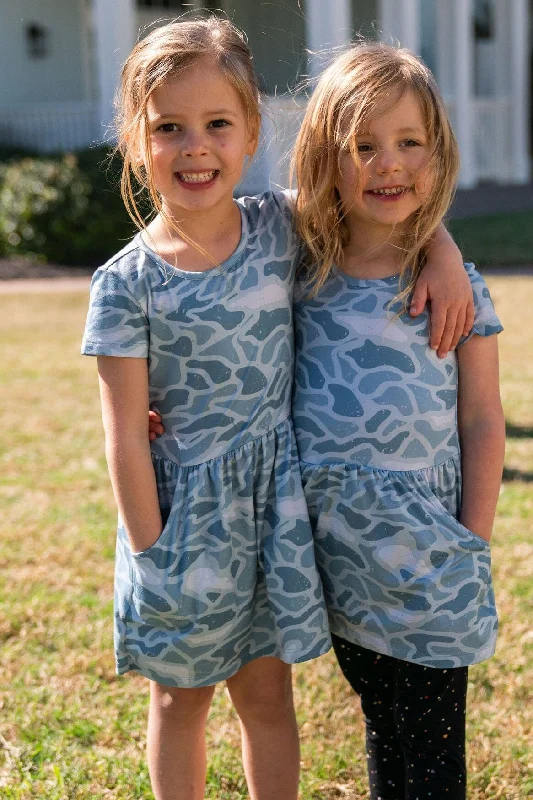 Youth Girls Dress - Seaside Camo