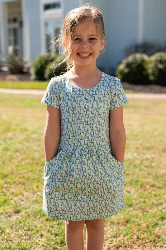 Youth Girls Dress - Bluebonnets