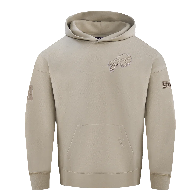 NFL BUFFALO BILLS NEUTRAL DROP SHOULDER FLC PO HOODIE (TAUPE)