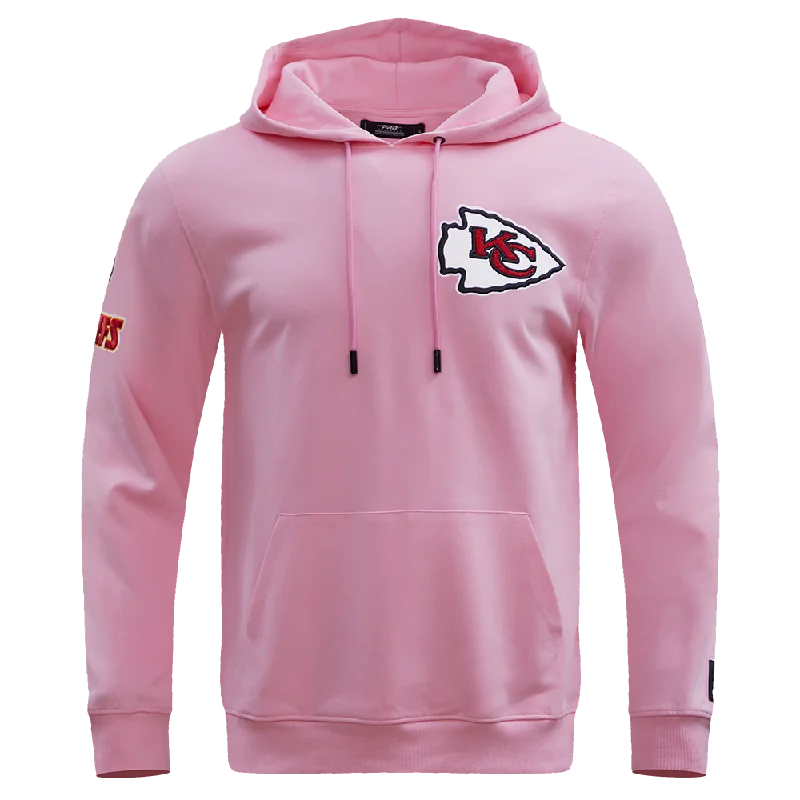 NFL KANSAS CITY CHIEFS CLASSIC CHENILLE MEN'S PO HOODIE (PINK)