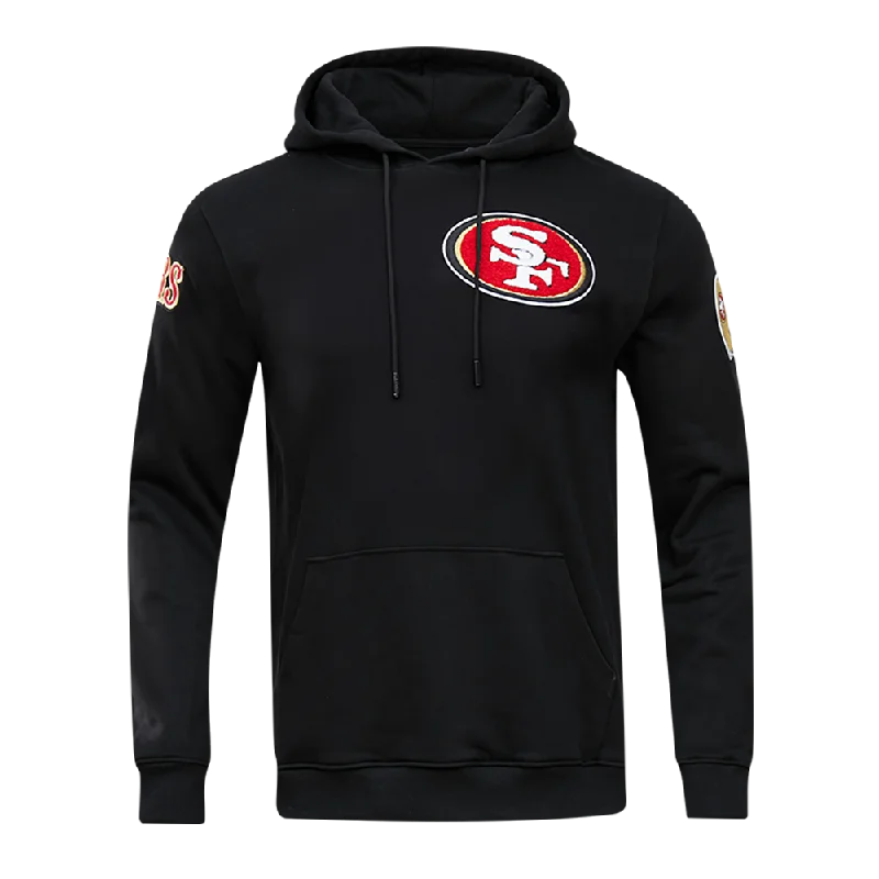 NFL SAN FRANCISCO 49ERS CLASSIC CHENILLE MEN'S PO HOODIE (BLACK)