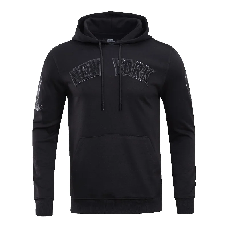 MLB NEW YORK YANKEES TRIPLE BLACK LOGO MEN'S PO HOODIE (BLACK)