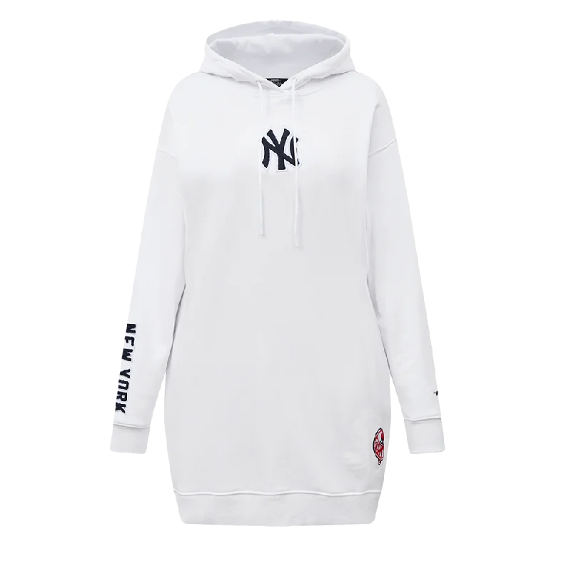 MLB NEW YORK YANKEES CLASSIC WOMEN'S HOODIE DRESS (WHITE)