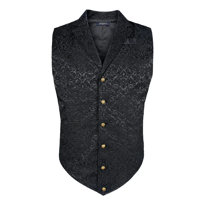 Gothic Lapel Party Vest for Men - BLACK-2