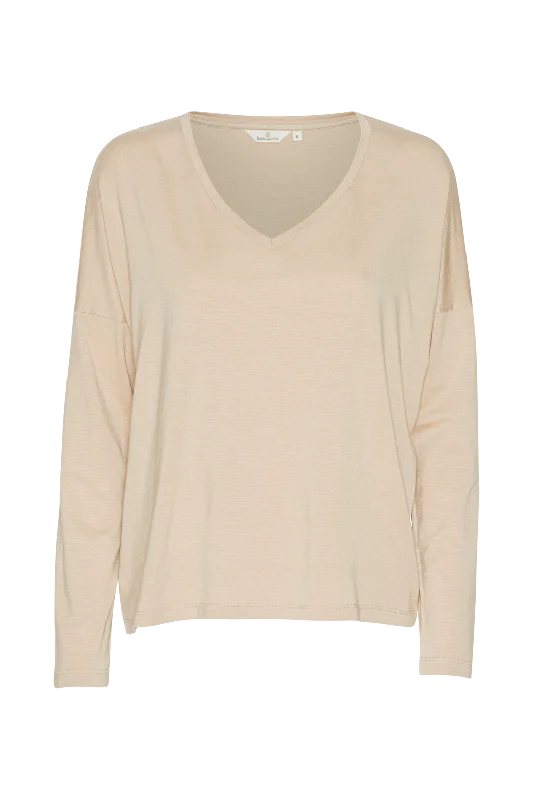 Joline LS V-neck - Sesame