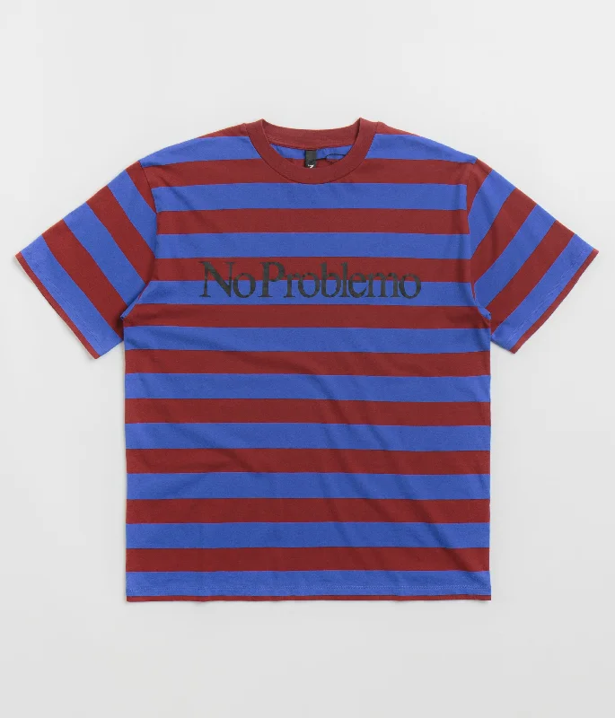 No Problemo Striped T-Shirt - Burgundy Multi