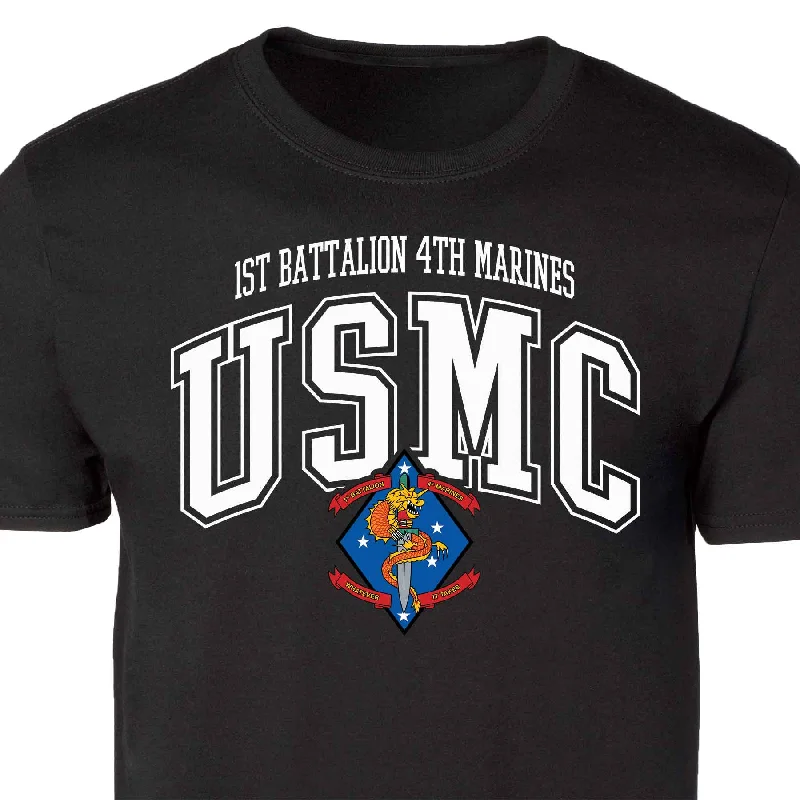 1st Battalion 4th Marines Arched Patch Graphic T-shirt