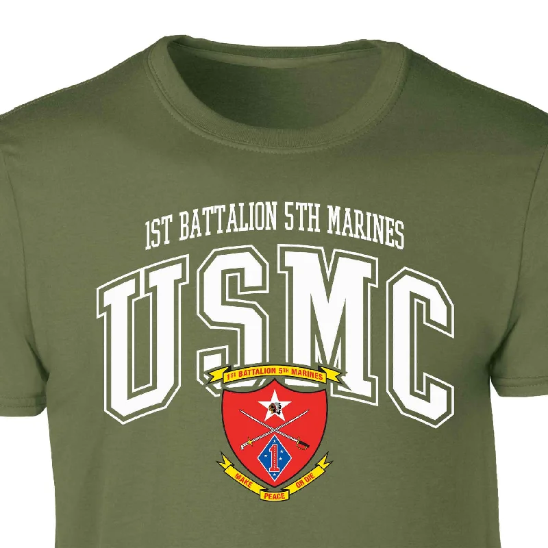 1st Battalion 5th Marines Arched Patch Graphic T-shirt