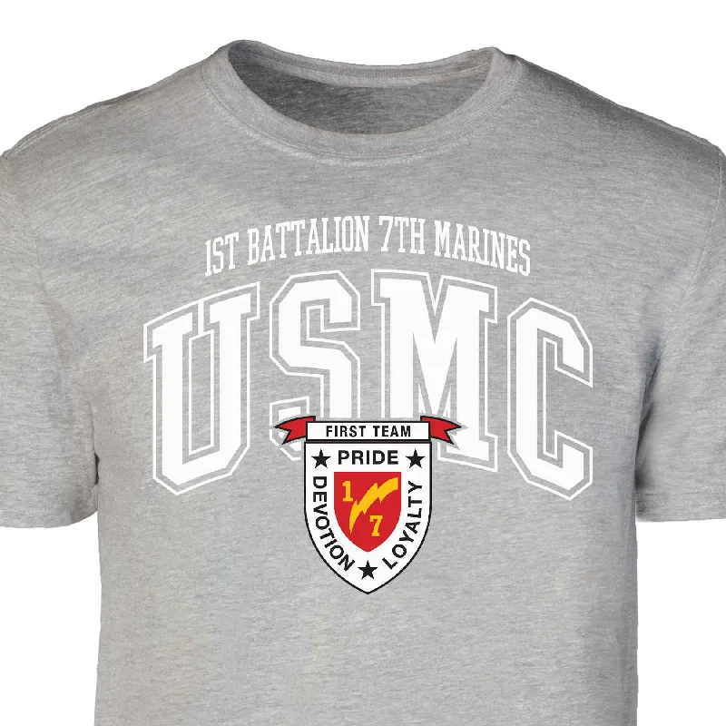 1st Battalion 7th Marines Arched Patch Graphic T-shirt