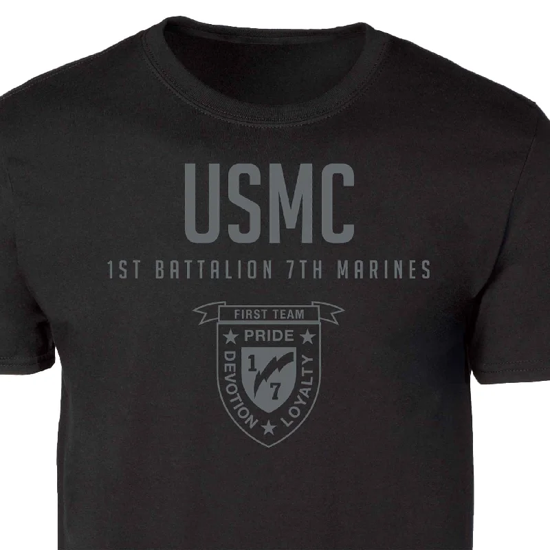 1st Battalion 7th Marines Tonal Patch Graphic T-shirt