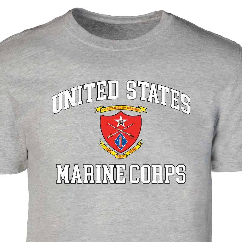 1st Battalion 5th Marines USMC  Patch Graphic T-shirt