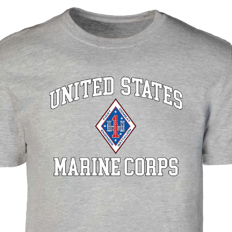 1st Combat Engineer Battalion USMC  Patch Graphic T-shirt