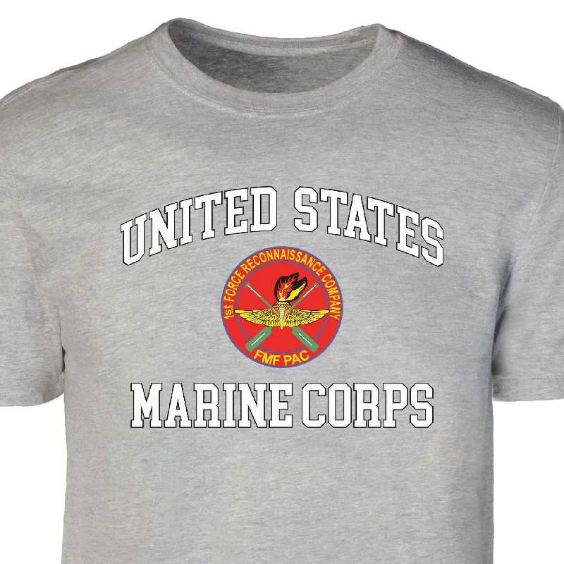 1st Force Recon FMF PAC USMC  Patch Graphic T-shirt