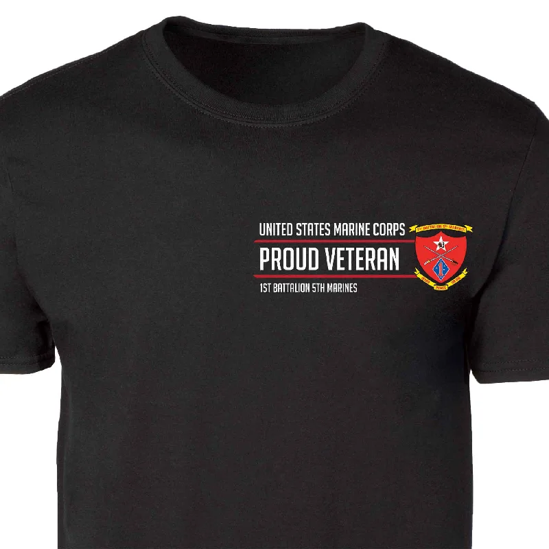 1st Battalion 5th Marines Proud Veteran Patch Graphic T-shirt