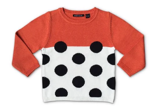 Orange Black Dots Sweater