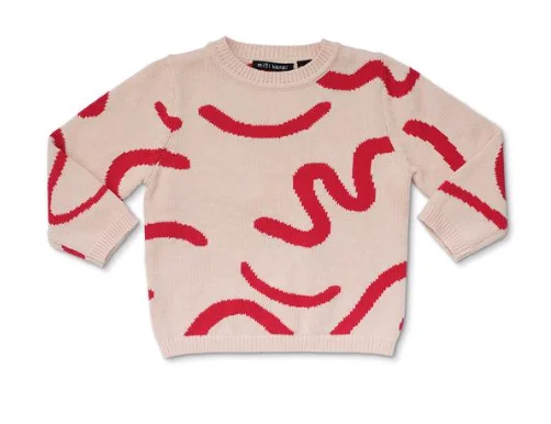 Red Brushstrokes Sweater