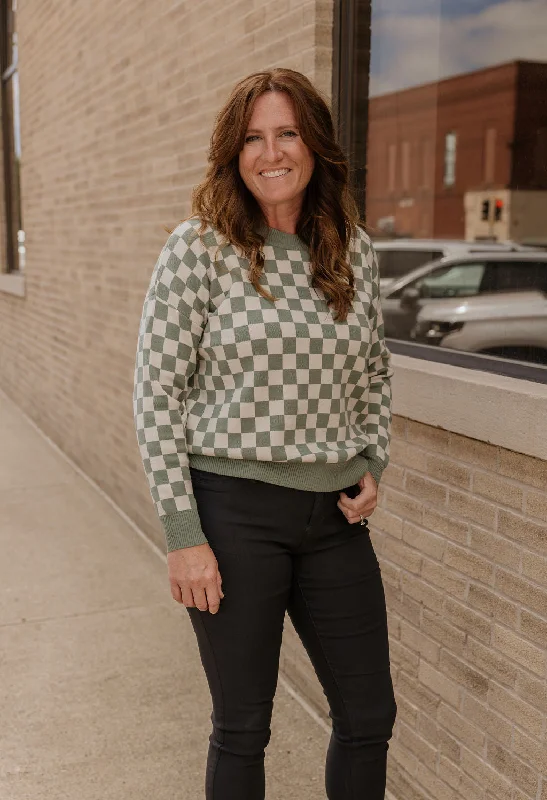 TENA CHECKERED SWEATER 3 COLOR OPTIONS