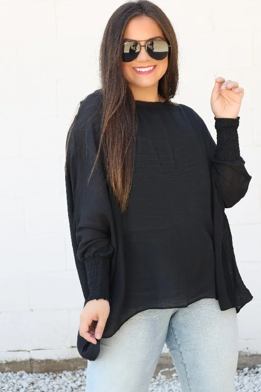 Louise Oversized Blouse - Black (FINAL SALE)