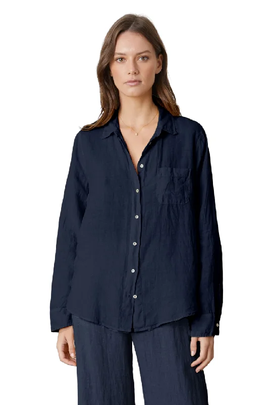 Natalia Linen Button-Up Shirt - Copenhagen