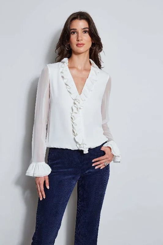 Ruffle Silk Shirt