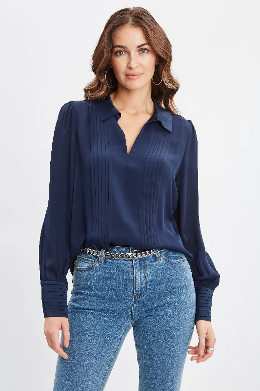 Silk Pintuck Shirt