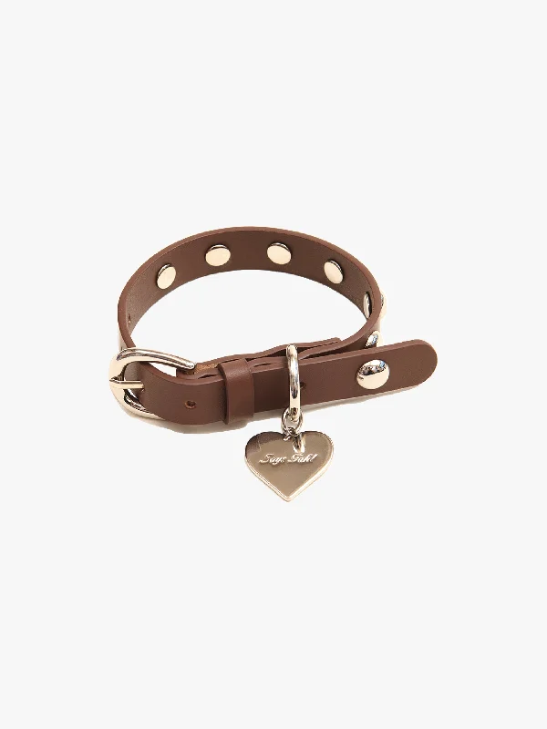 Dog Stud Collar - Brown