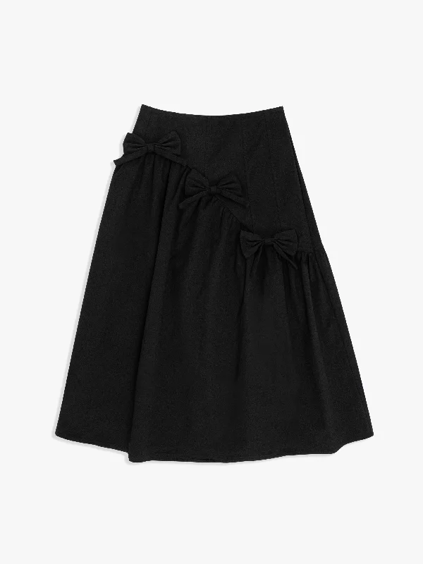 Maeve Bows Skirt - Black