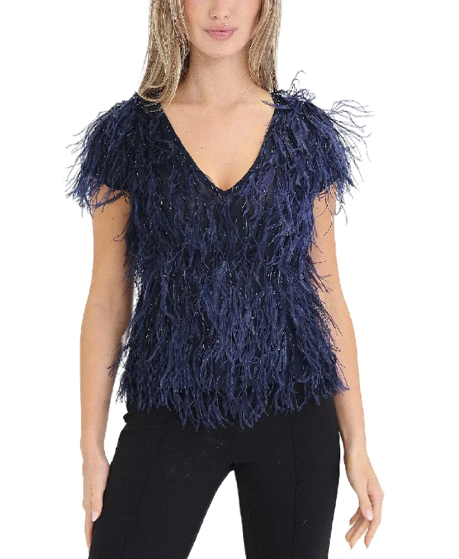 Feather Trim Blouse