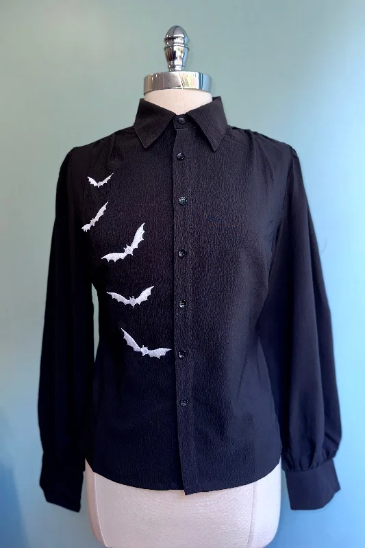 Night Bat Blouse in Black by Banned