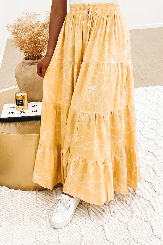 Serine Maxi Skirt Yellow