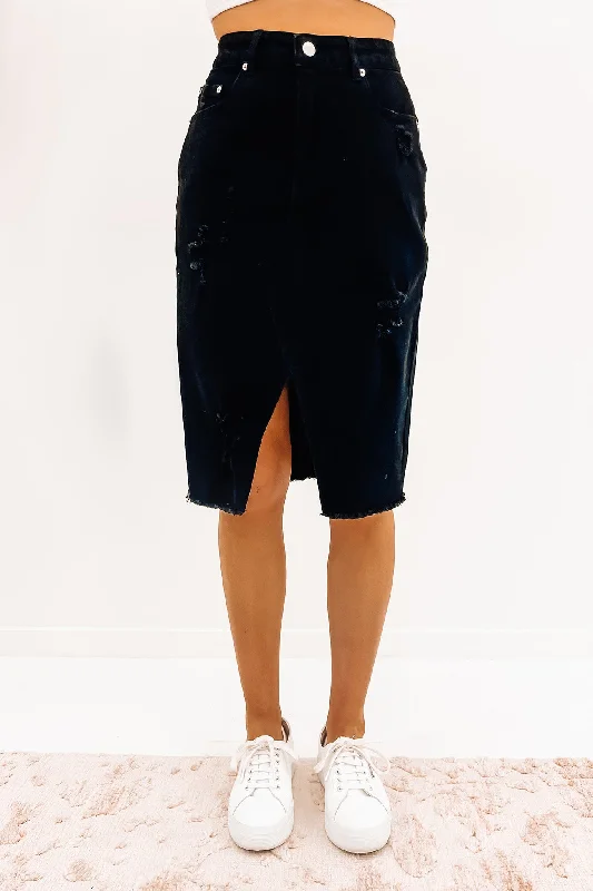 Vanessa Denim Skirt Black