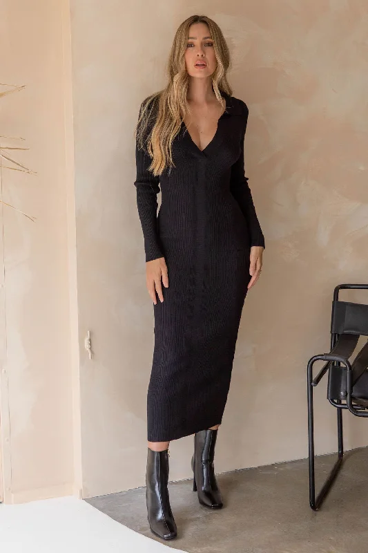 Byron Maxi Knit Dress - Black